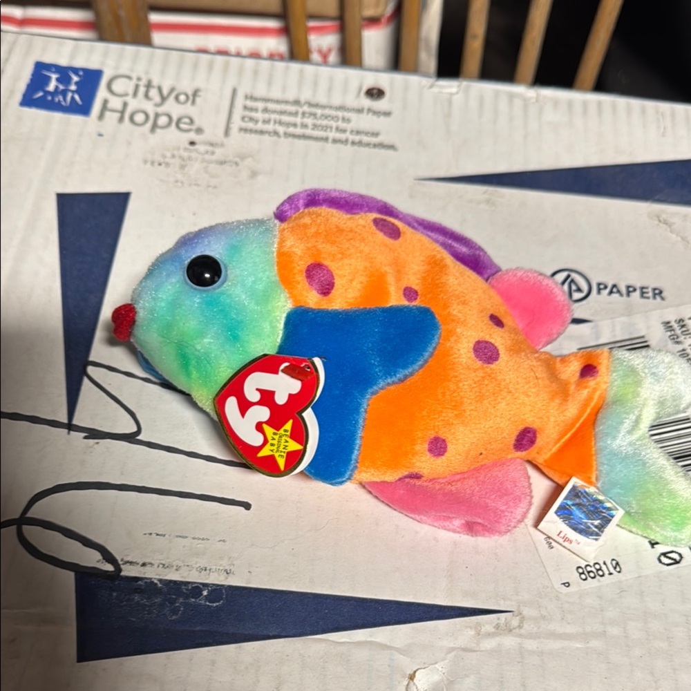 TY Multicolor Fish Plush Toy